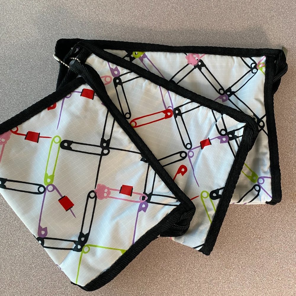 Donna Moore DM Cosmetic zippered Make Up Bag with mirror Unisex set of 3 - Picture 2 of 10